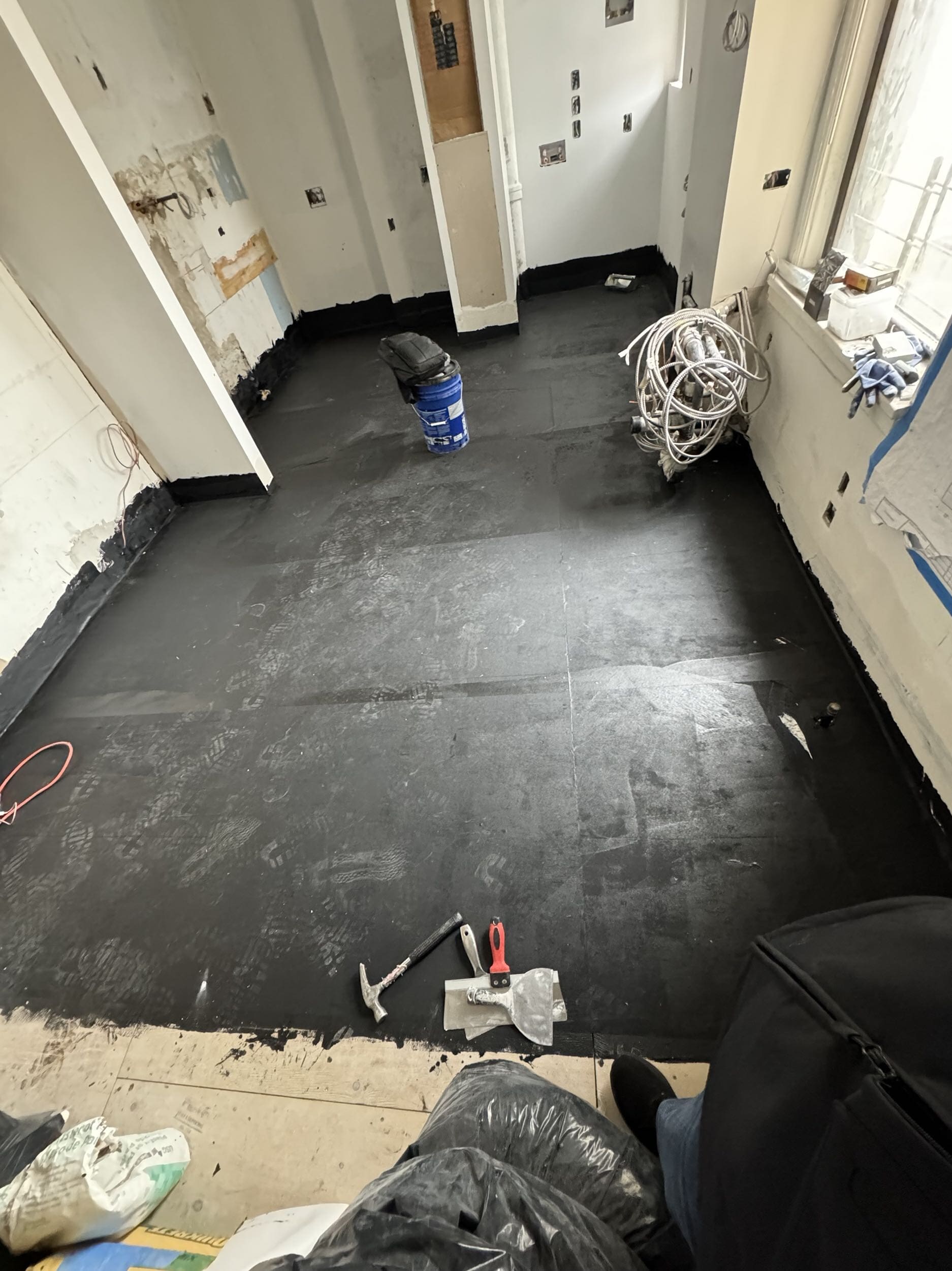 Pre-renovation or in-progress view of a post-war condo renovation at 151 West 74th Street on the Upper West Side, Manhattan, by Gallery KBNY (view 13)