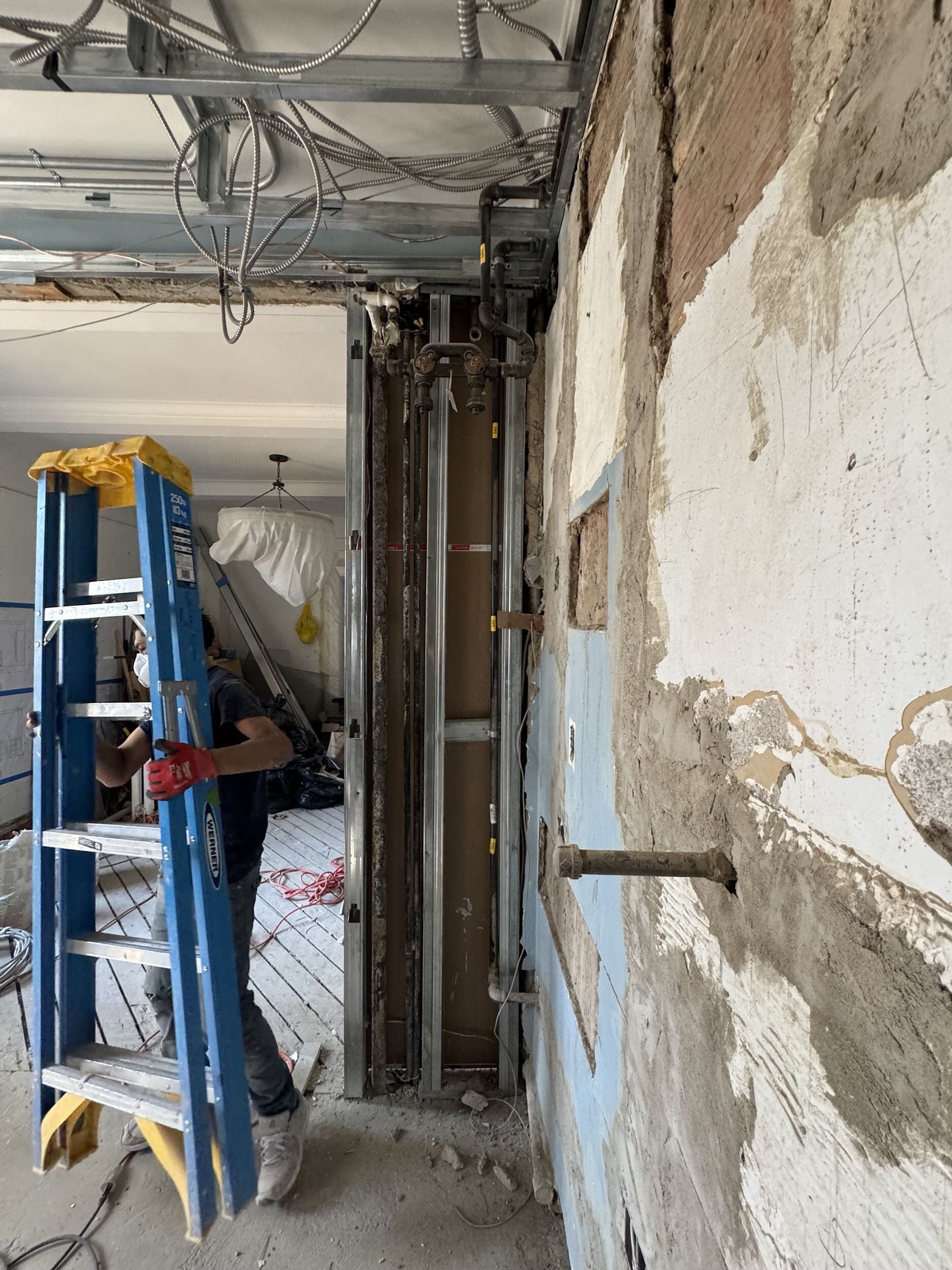 Pre-renovation or in-progress view of a post-war condo renovation at 151 West 74th Street on the Upper West Side, Manhattan, by Gallery KBNY (view 5)