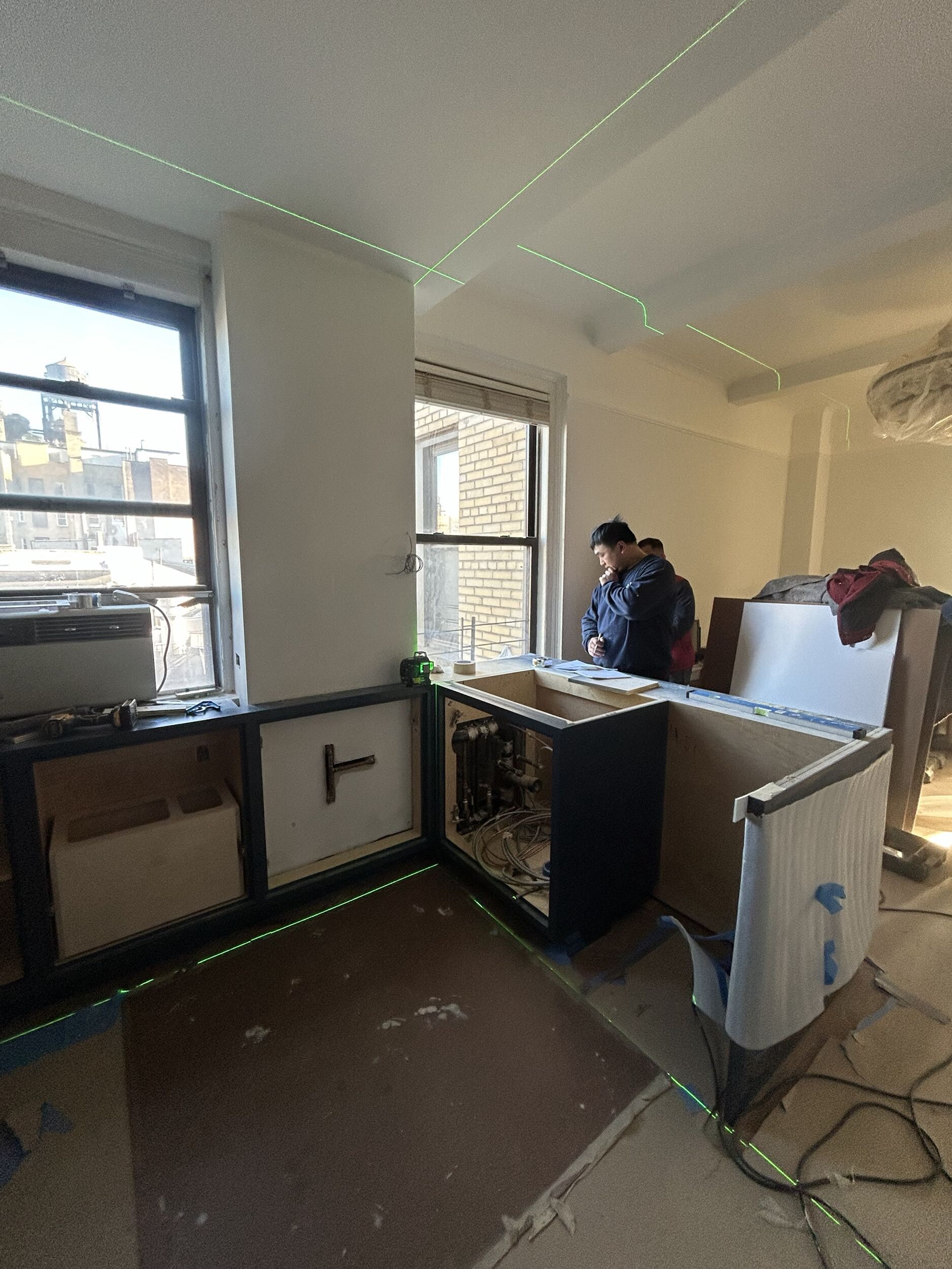 Pre-renovation or in-progress view of a post-war condo renovation at 151 West 74th Street on the Upper West Side, Manhattan, by Gallery KBNY (view 9)
