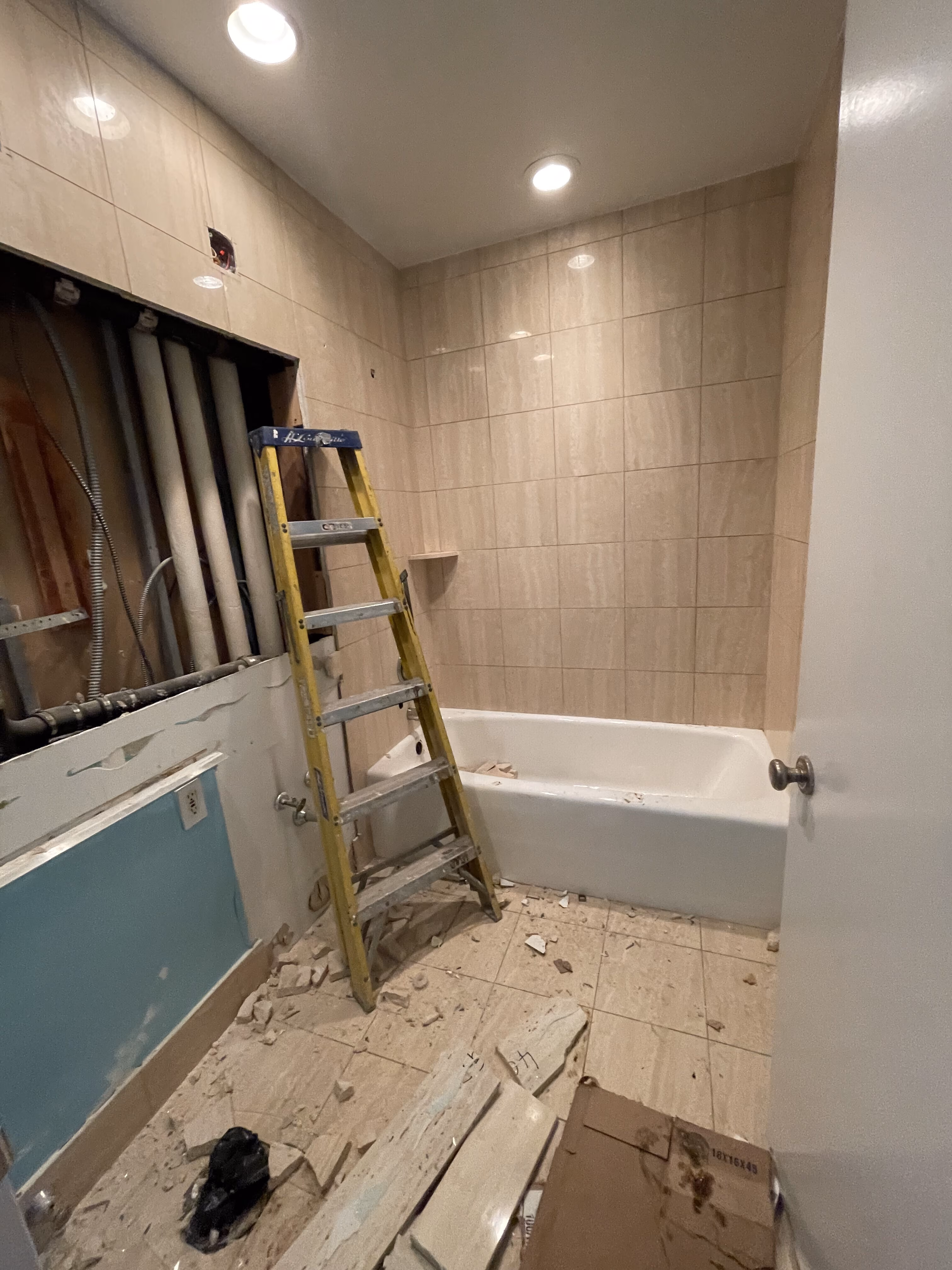Construction in progress during a luxury condo renovation at 220 Riverside Boulevard on the Upper West Side, Manhattan, by Gallery KBNY (view 6)