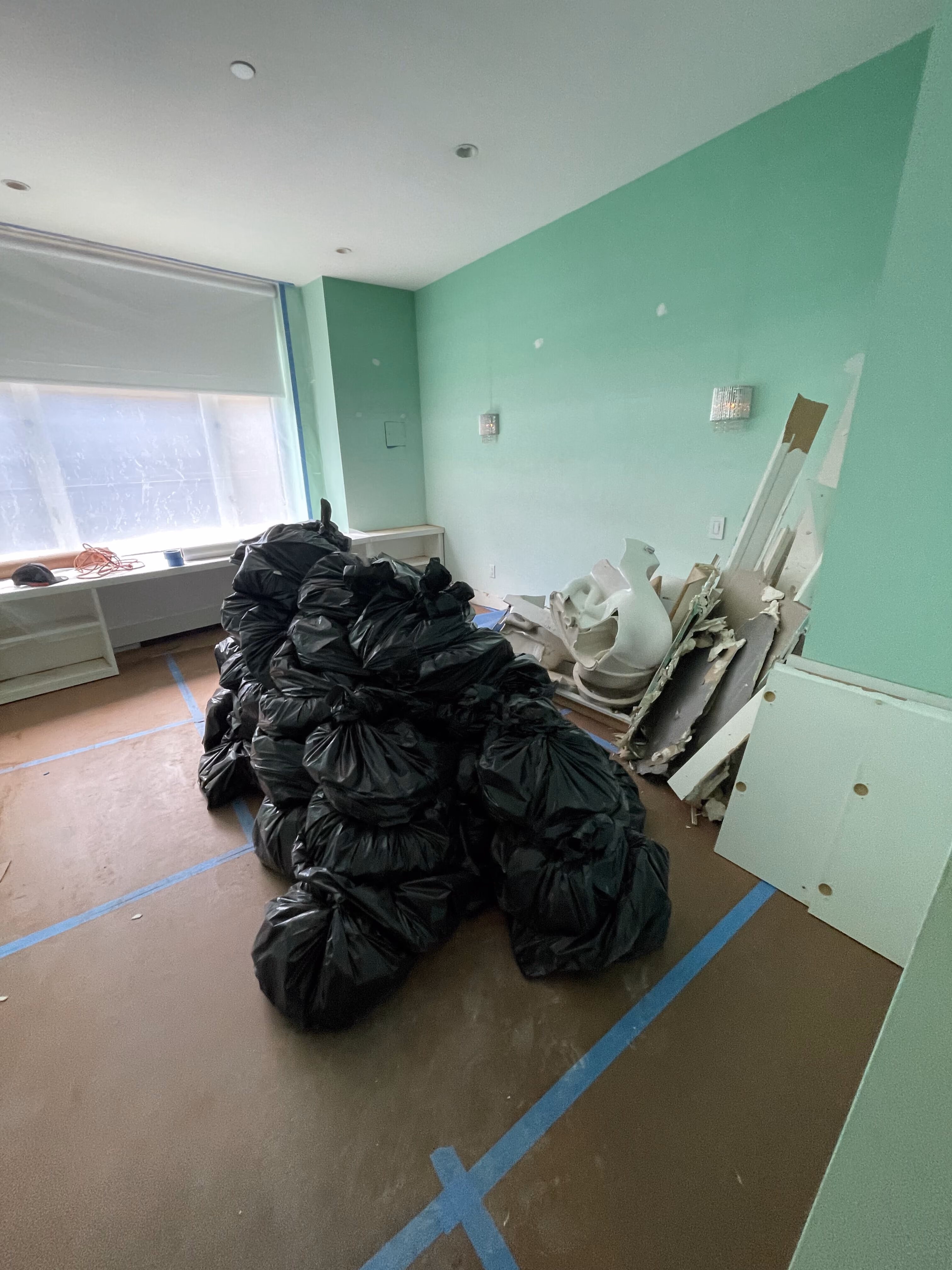 Construction in progress during a luxury condo renovation at 220 Riverside Boulevard on the Upper West Side, Manhattan, by Gallery KBNY (view 1)