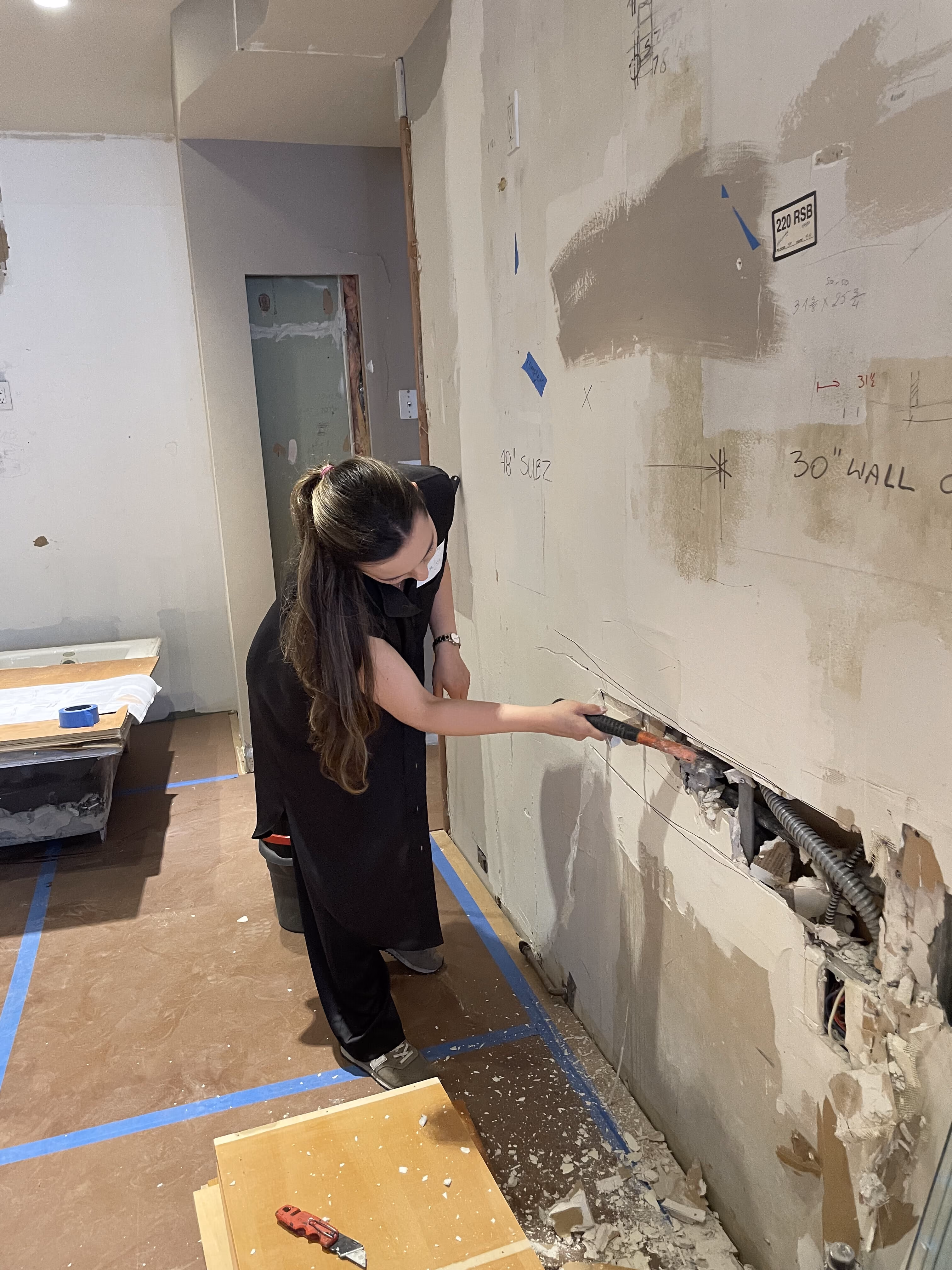 Construction in progress during a luxury condo renovation at 220 Riverside Boulevard on the Upper West Side, Manhattan, by Gallery KBNY (view 11)