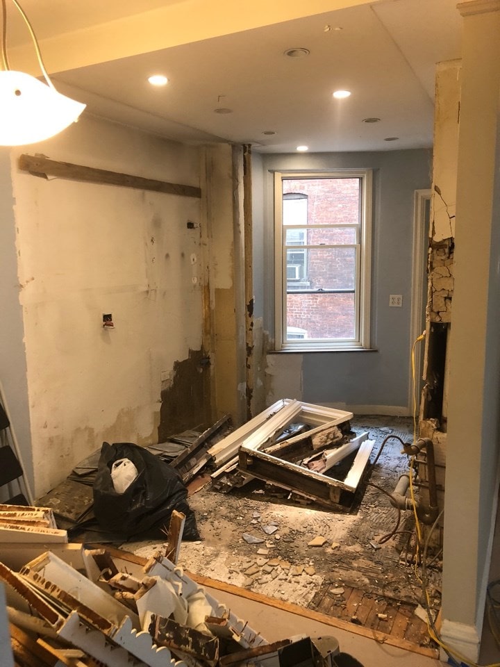 Construction in progress during a pre-war co-op renovation at 50 West 96th Street on the Upper West Side, Manhattan, by Gallery KBNY (view 8)