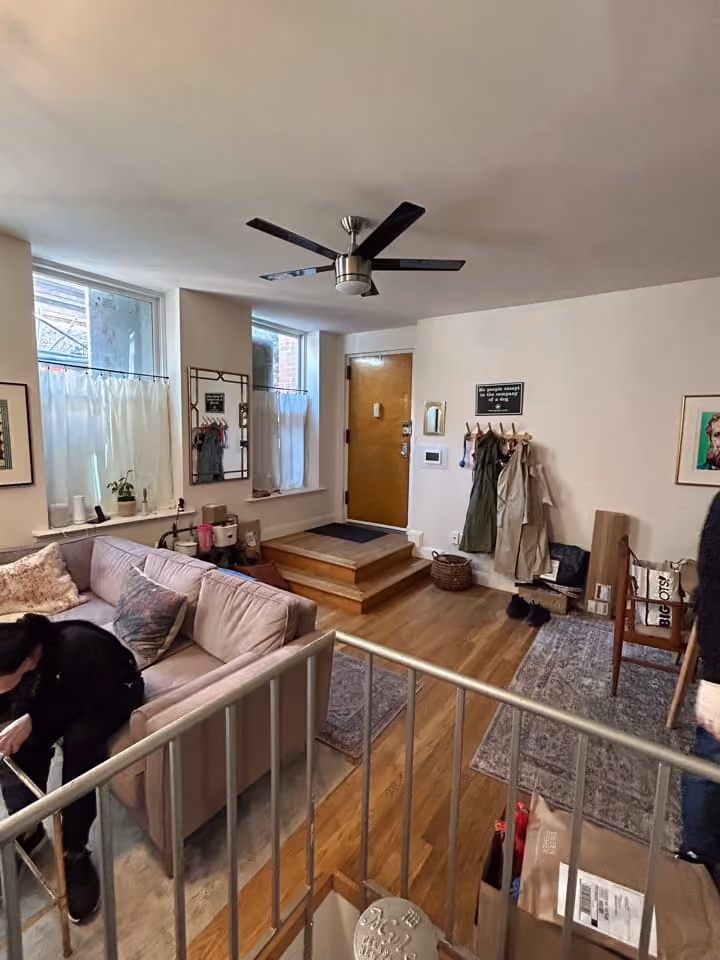 Pre-renovation or in-progress view of a pre-war condo renovation at 17 Cornelia Street in the West Village, Manhattan, by Gallery KBNY (view 2)