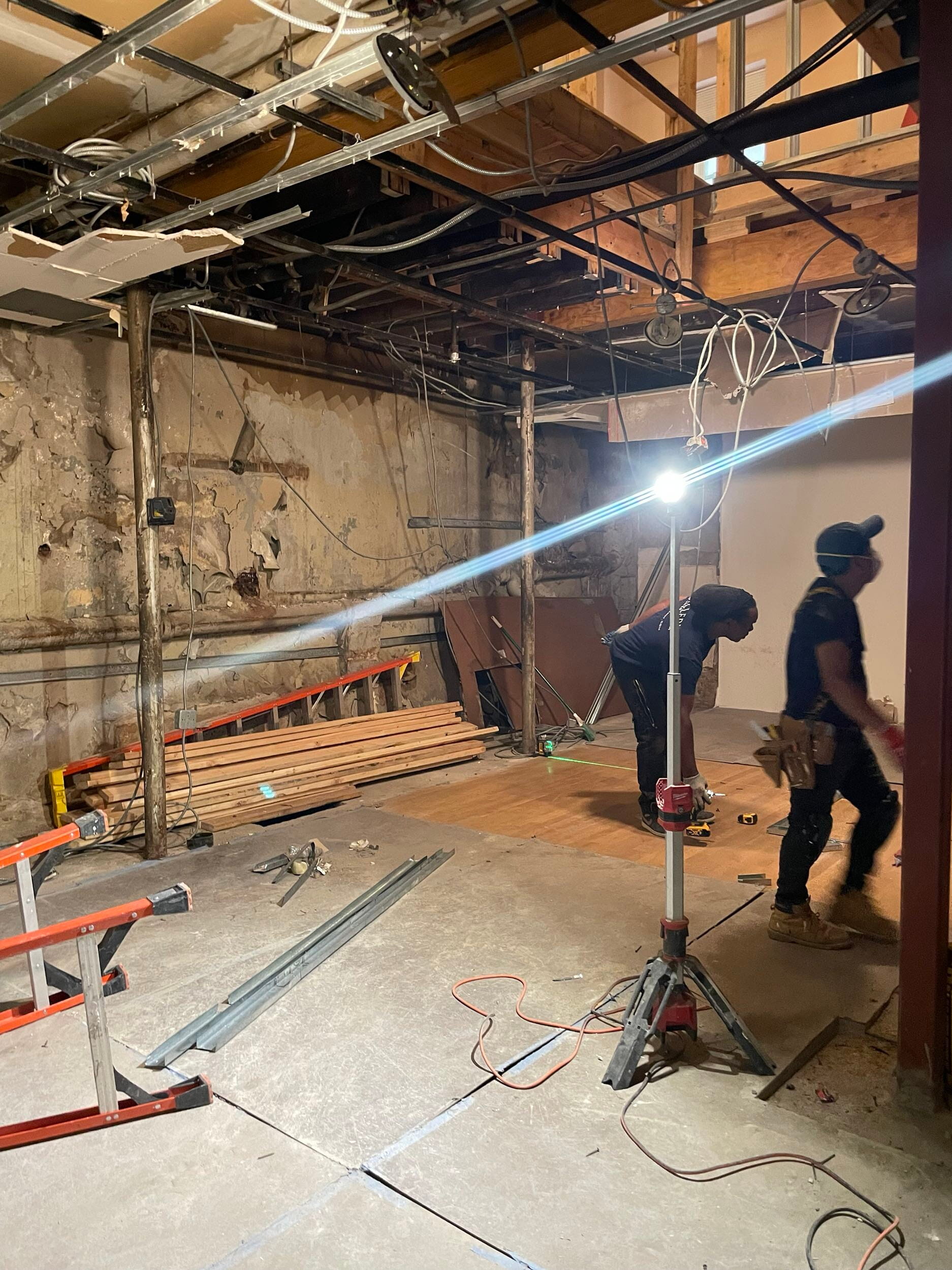 Pre-renovation or in-progress view of a pre-war condo renovation at 17 Cornelia Street in the West Village, Manhattan, by Gallery KBNY (view 10)