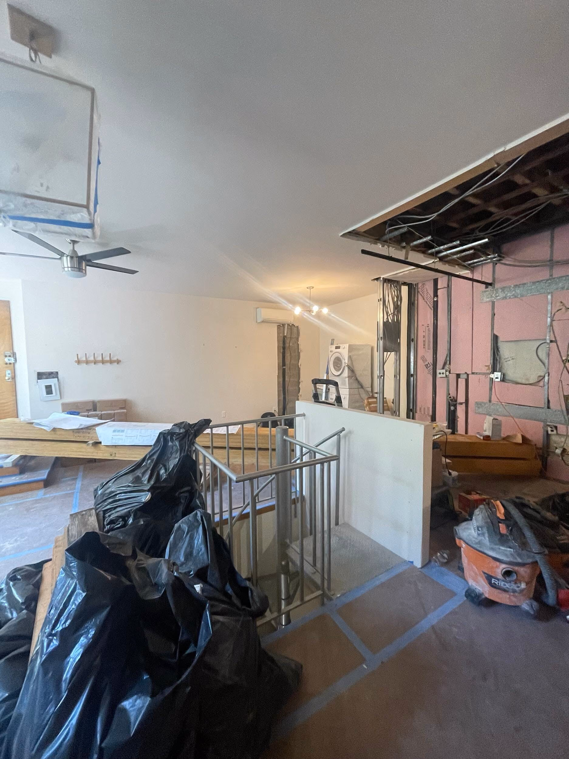 Pre-renovation or in-progress view of a pre-war condo renovation at 17 Cornelia Street in the West Village, Manhattan, by Gallery KBNY (view 9)