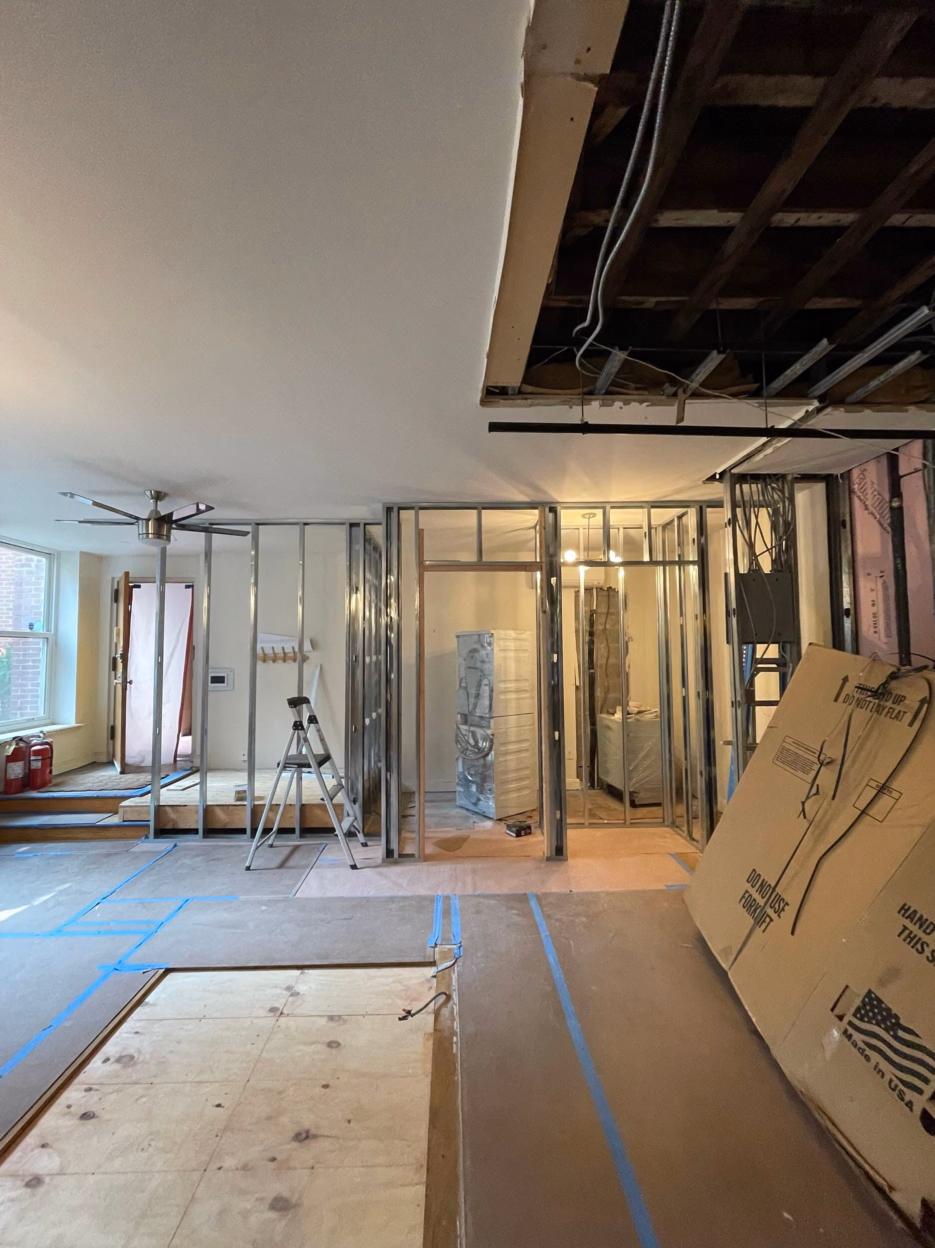 Pre-renovation or in-progress view of a pre-war condo renovation at 17 Cornelia Street in the West Village, Manhattan, by Gallery KBNY (view 16)