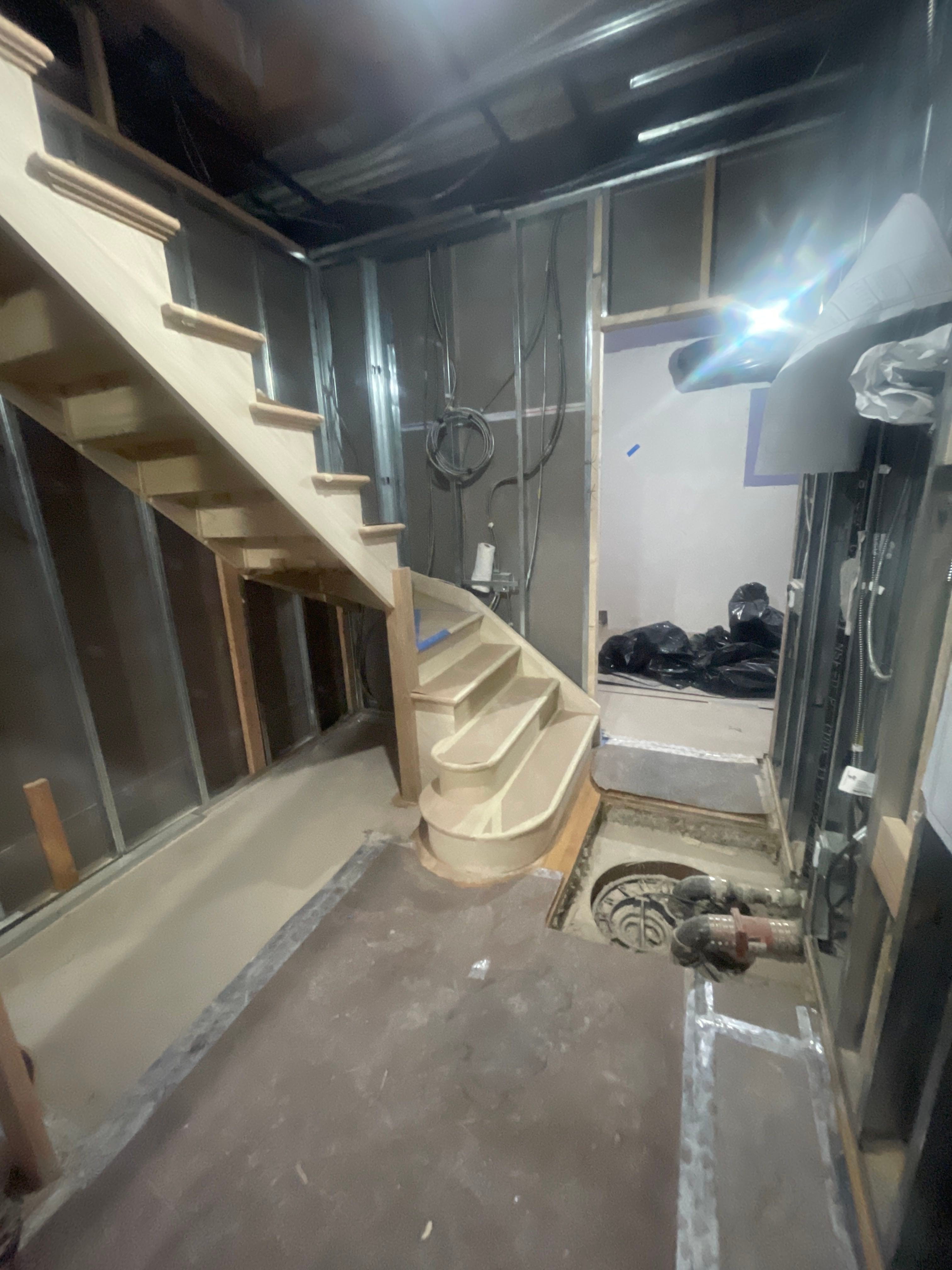 Pre-renovation or in-progress view of a pre-war condo renovation at 17 Cornelia Street in the West Village, Manhattan, by Gallery KBNY (view 11)