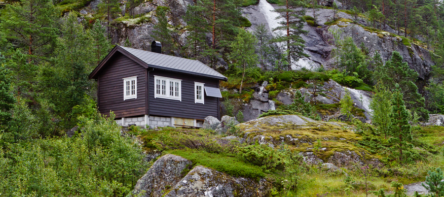 Solcellepanel hytte