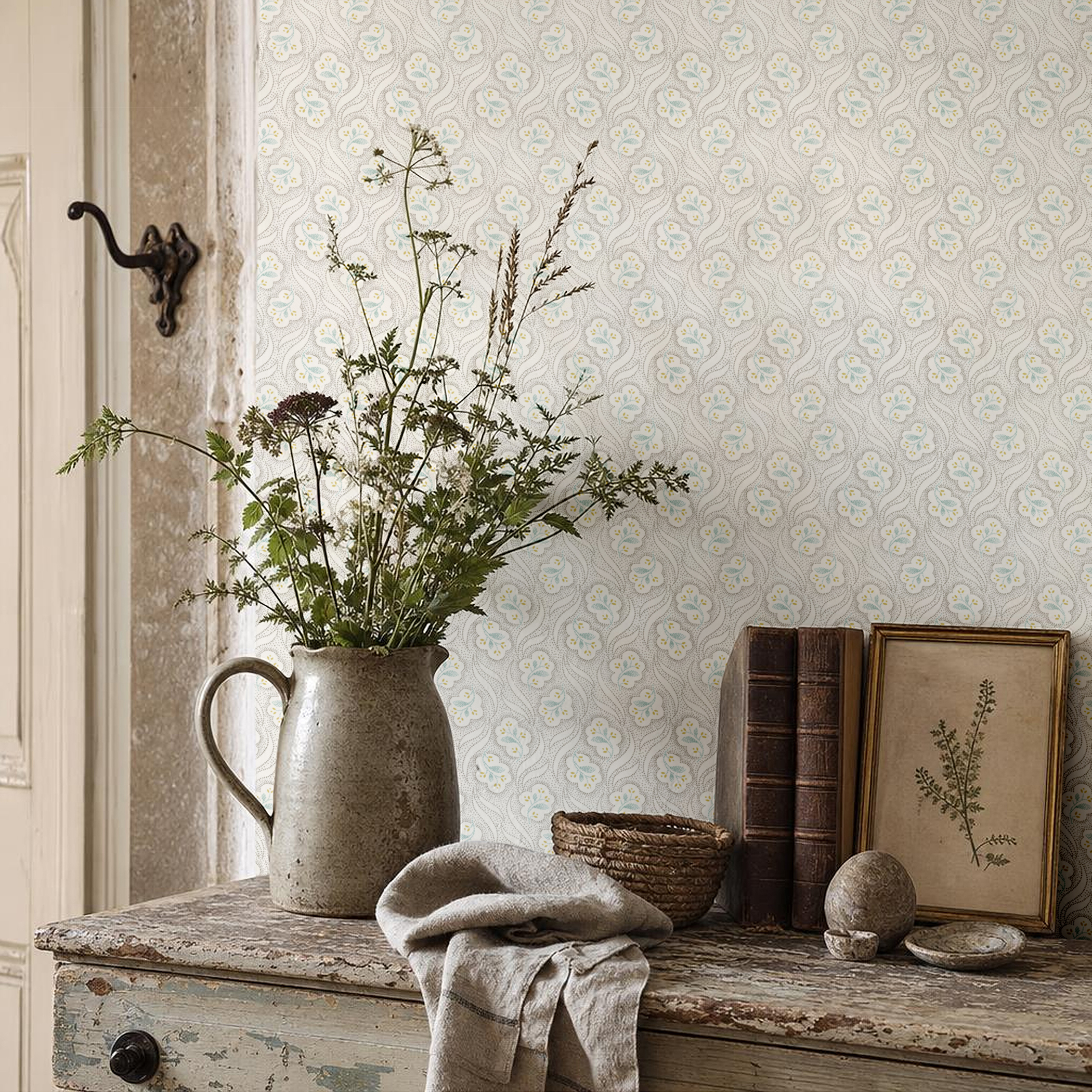 Printed & Grasscloth Wallpaper Design - Teyssier