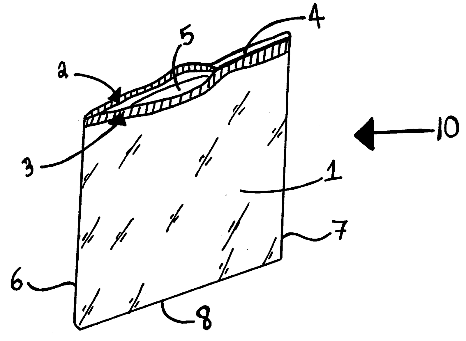 Patent drawing of reusable silicone bag
