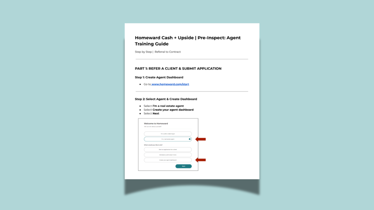 Sell to Homeward Agent Training Guide