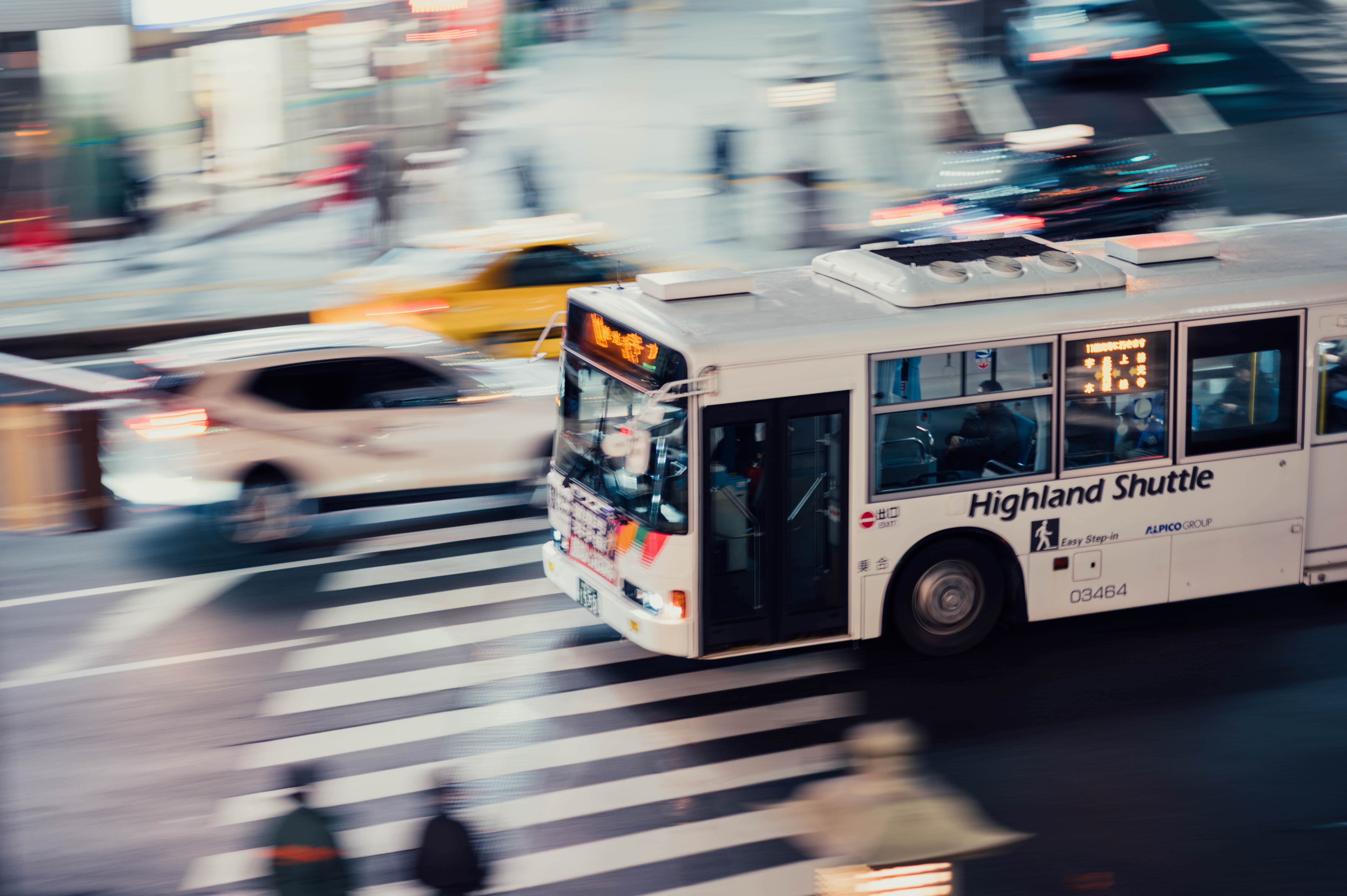shuttle bus in city