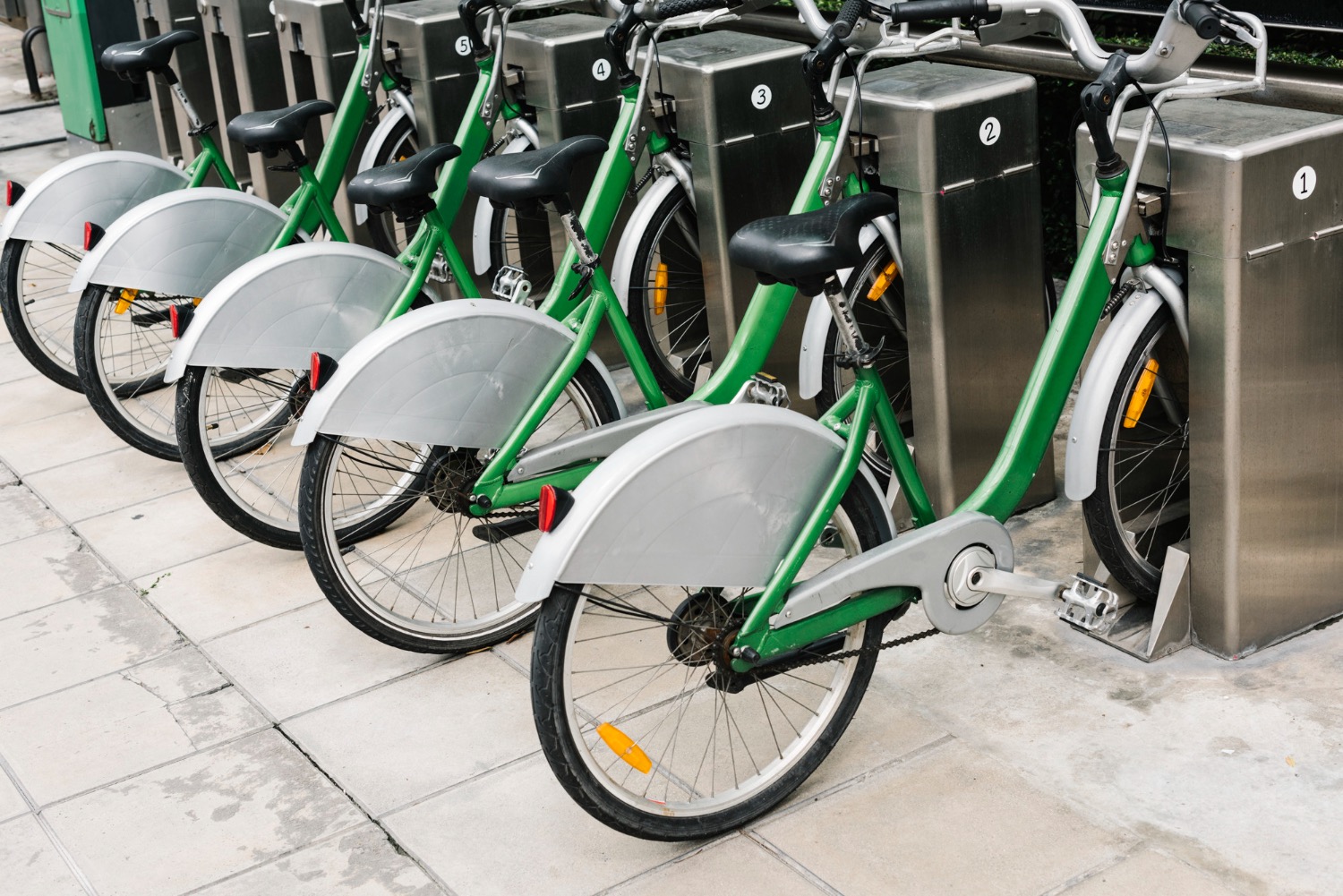 Green rental bike station