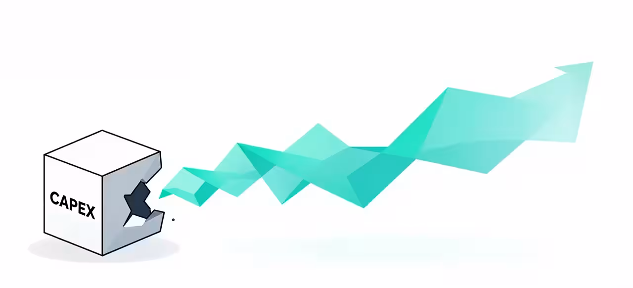Visual representation of the transition from CAPEX to pay-as-you-grow systems in modern business strategies.