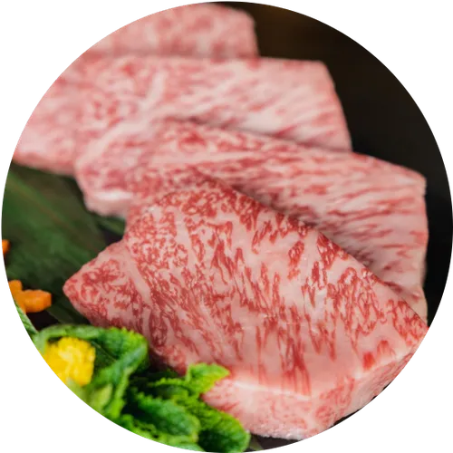 Marbled Wagyu beef from OMO's menu