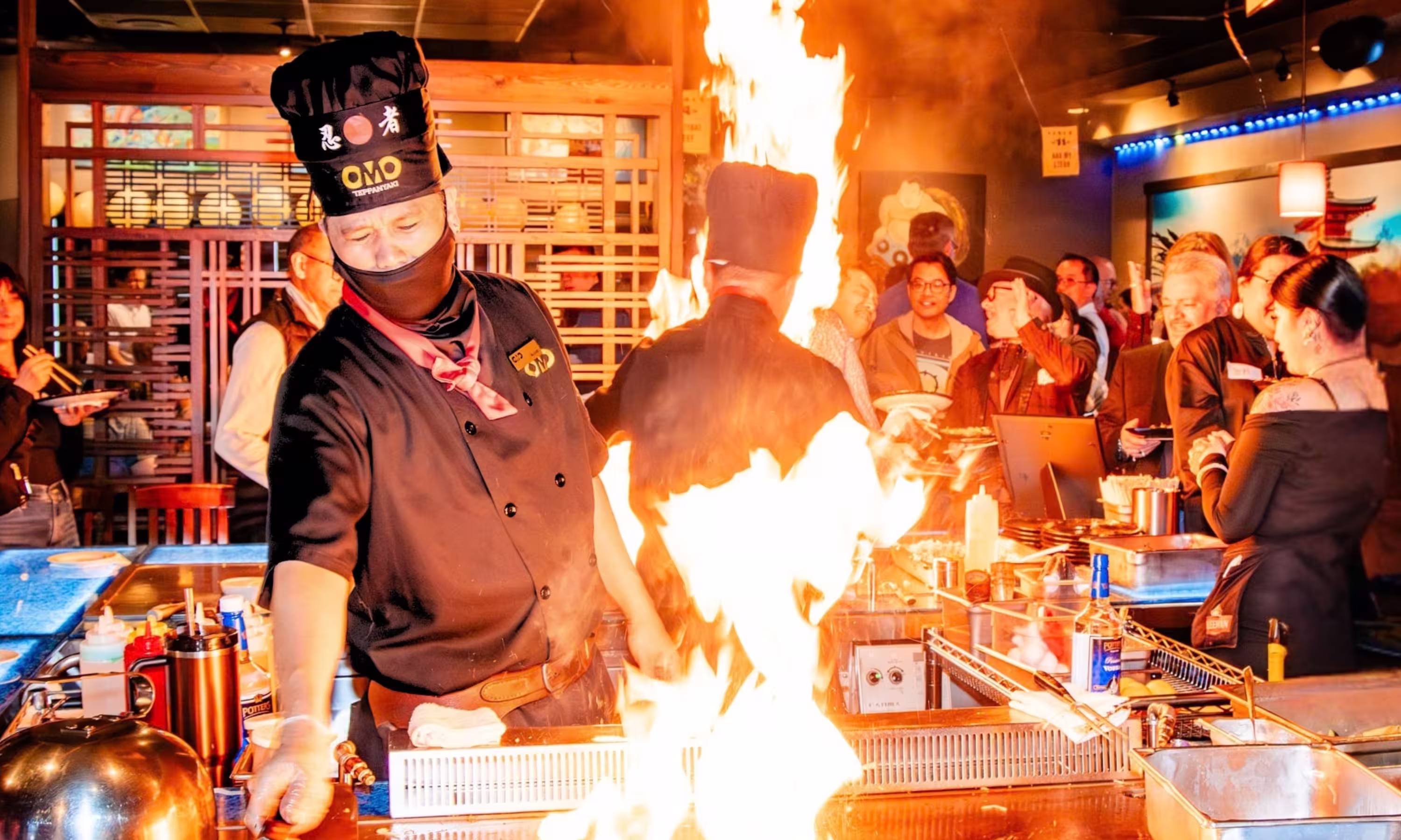 OMO chef performing at the teppanyaki grill