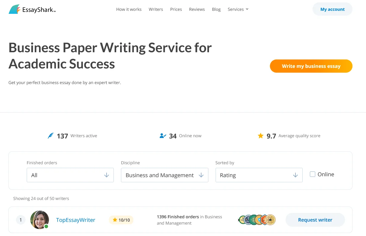EssayShark Business Essay Writing Service
