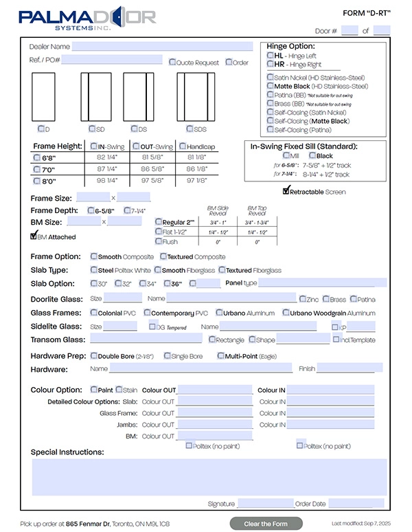 Order From D-RT (Single Operator with Retractable Screen)