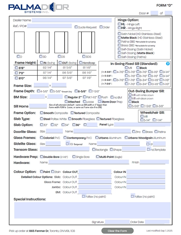 Order From D (Single Operator)