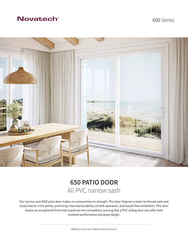 650 Patio Door - All PVC narrow sash