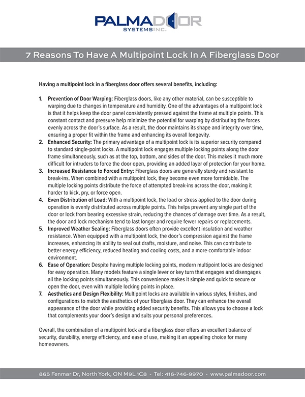 7 Reasons To Have A Multipoint Lock
