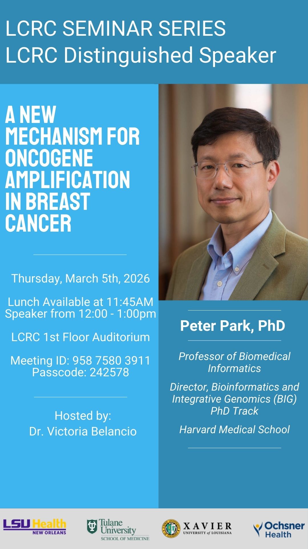 Seminar Speaker: Peter Park, PhD