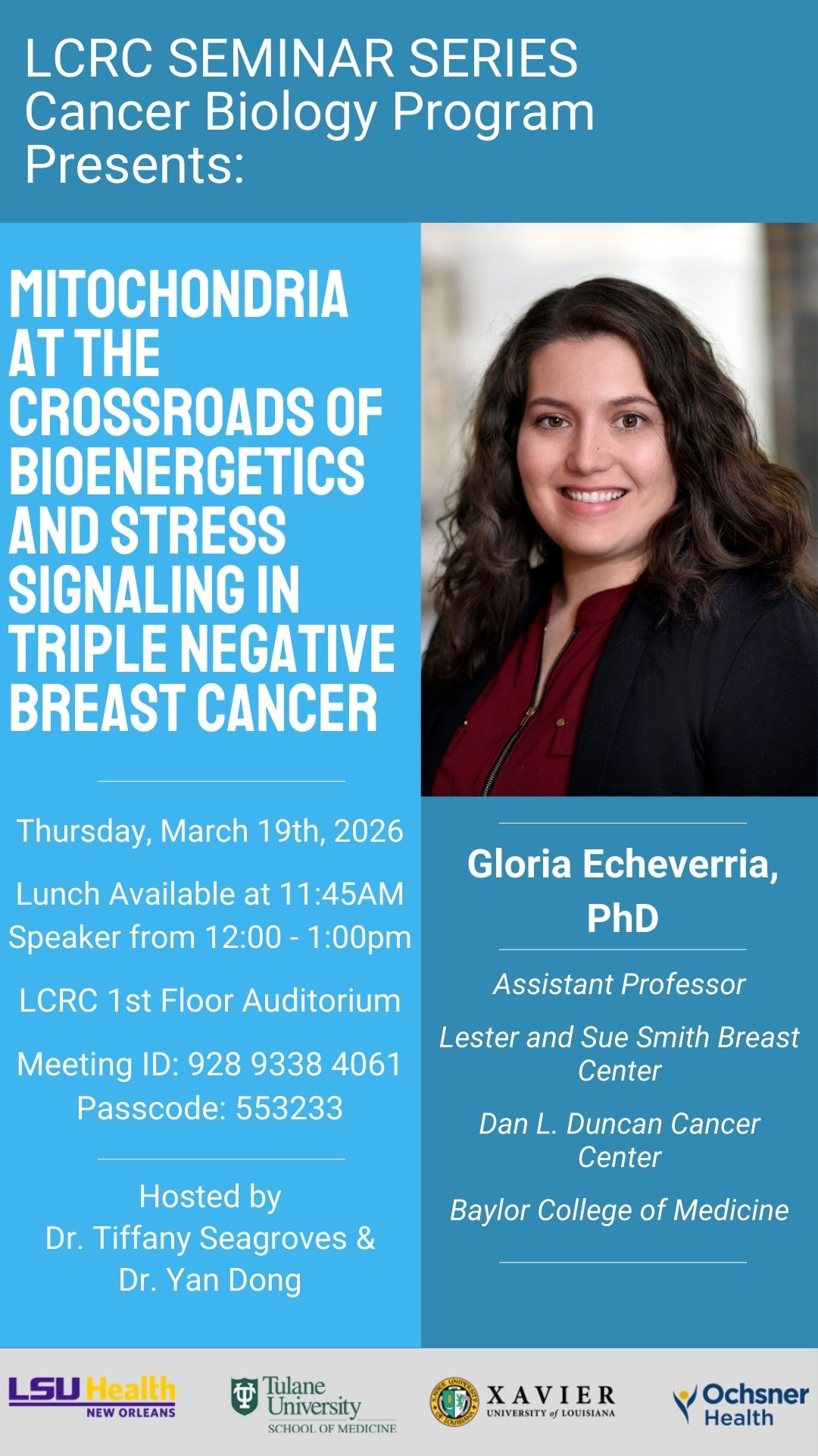 Seminar Speaker: Gloria Echeverria, PhD