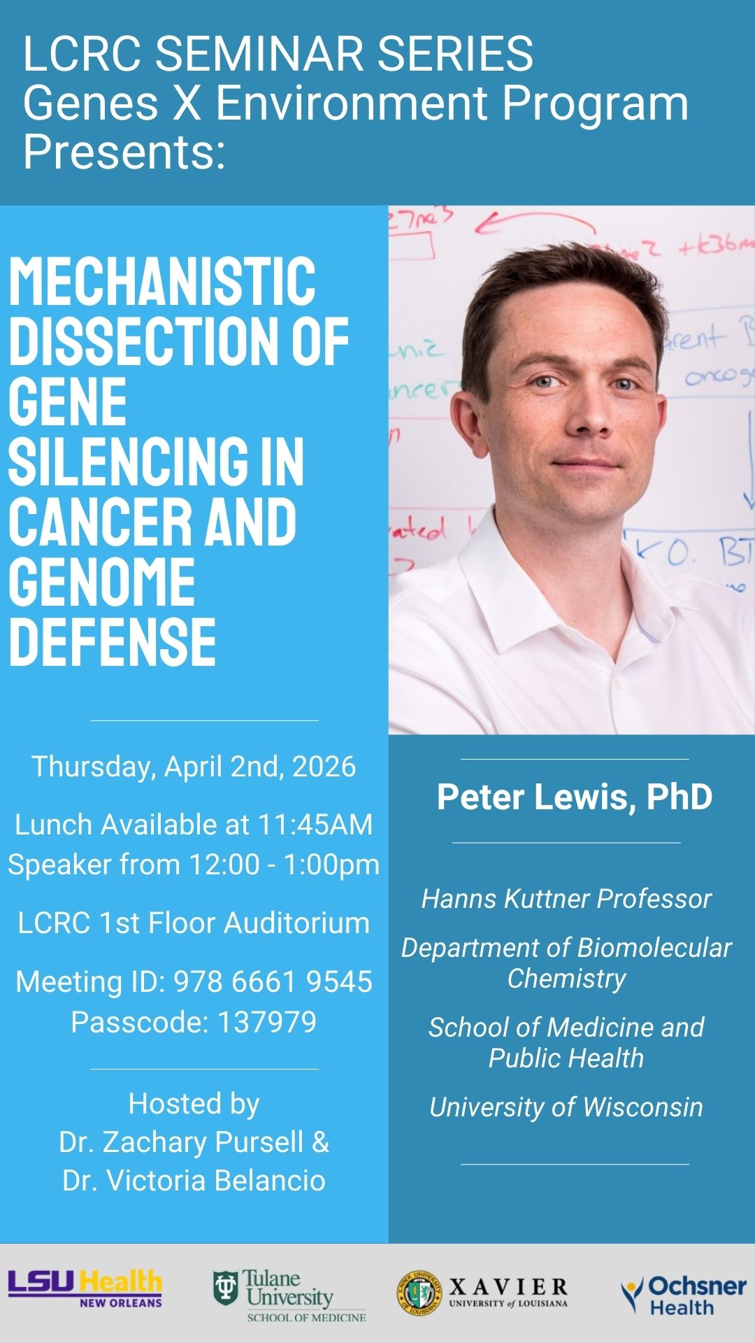 Seminar Speaker: Peter Lewis PhD