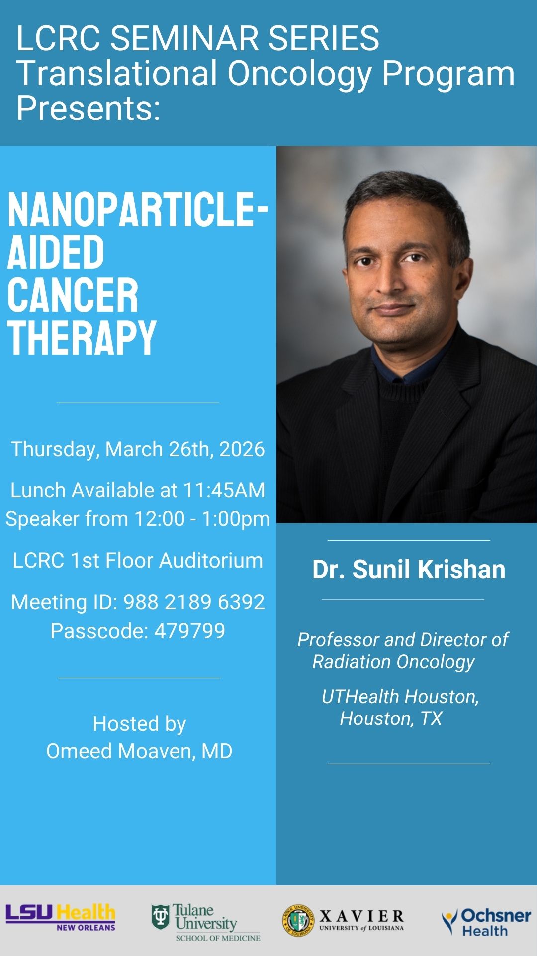 Seminar Speaker: Dr. Sunil Krishnan