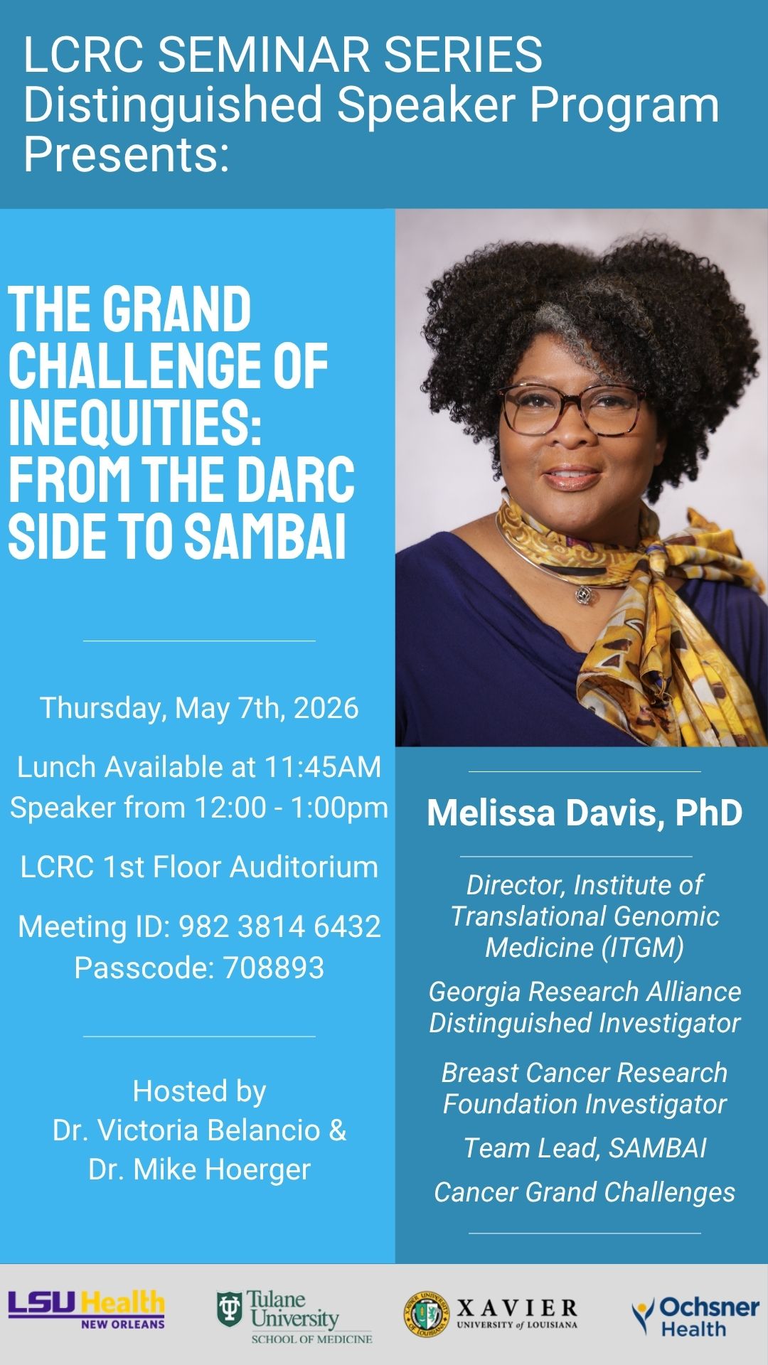 Seminar Speaker: Melissa Davis, PhD