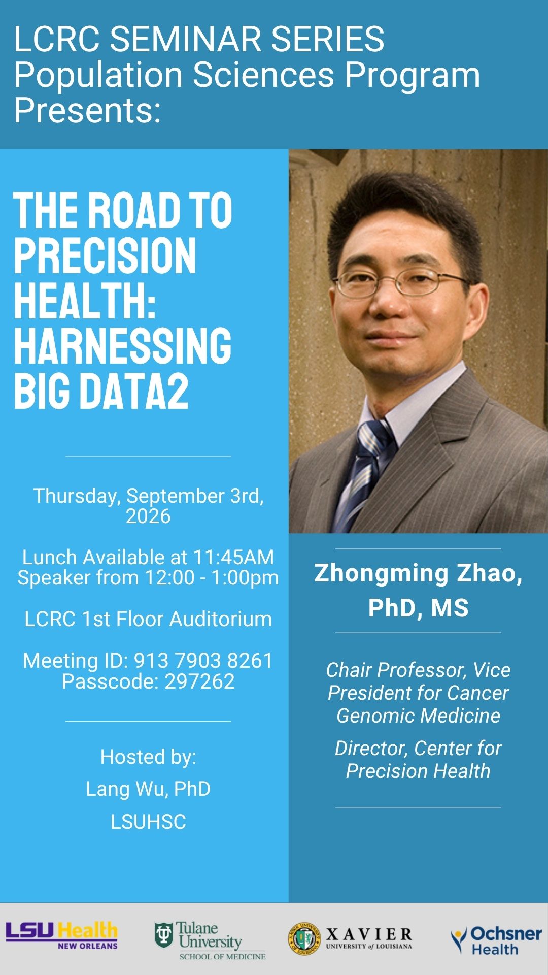 Seminar Speaker: Zhongming Zhao, PhD, MS