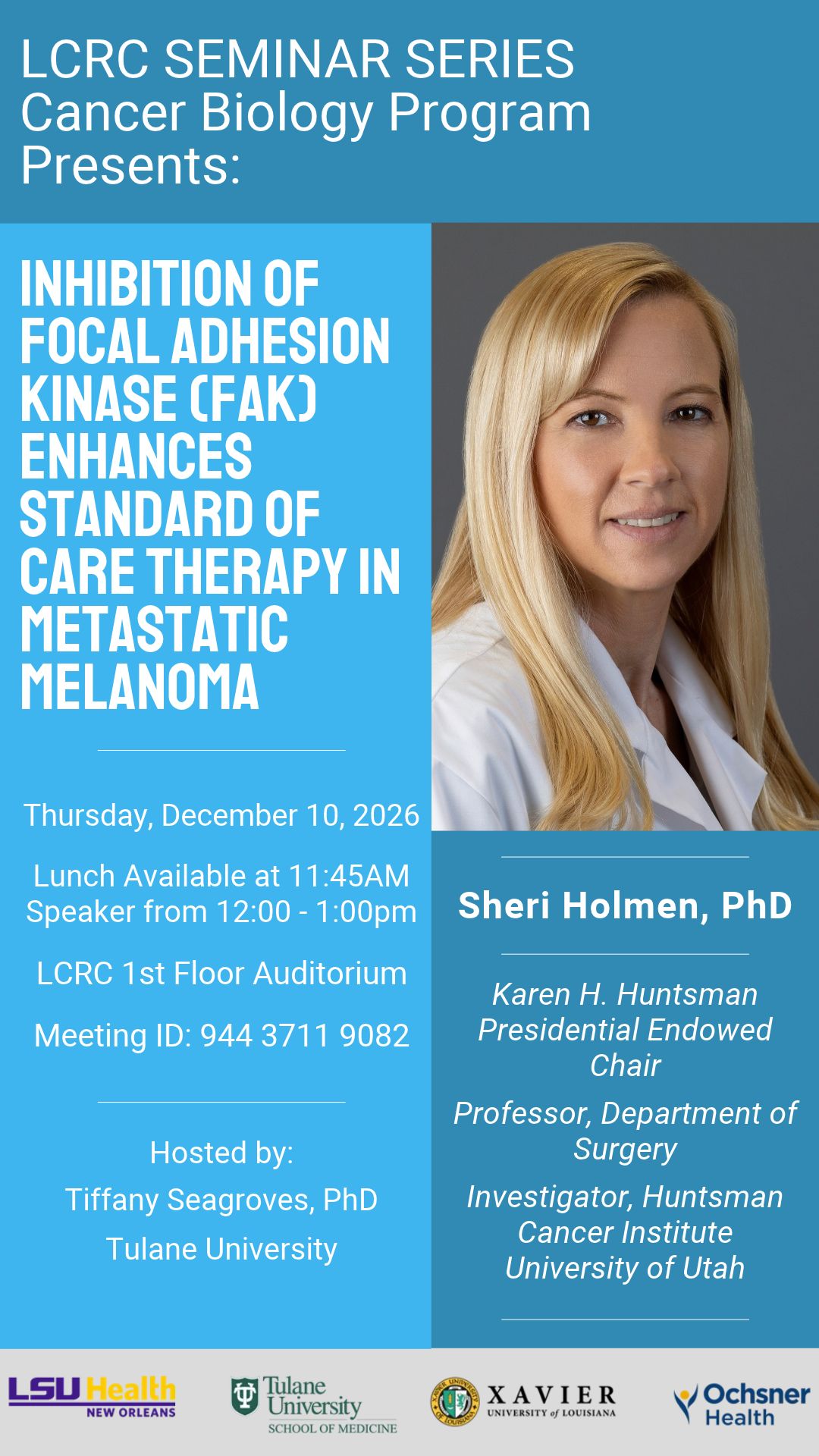 Seminar Speaker: Sheri Holmen, PhD