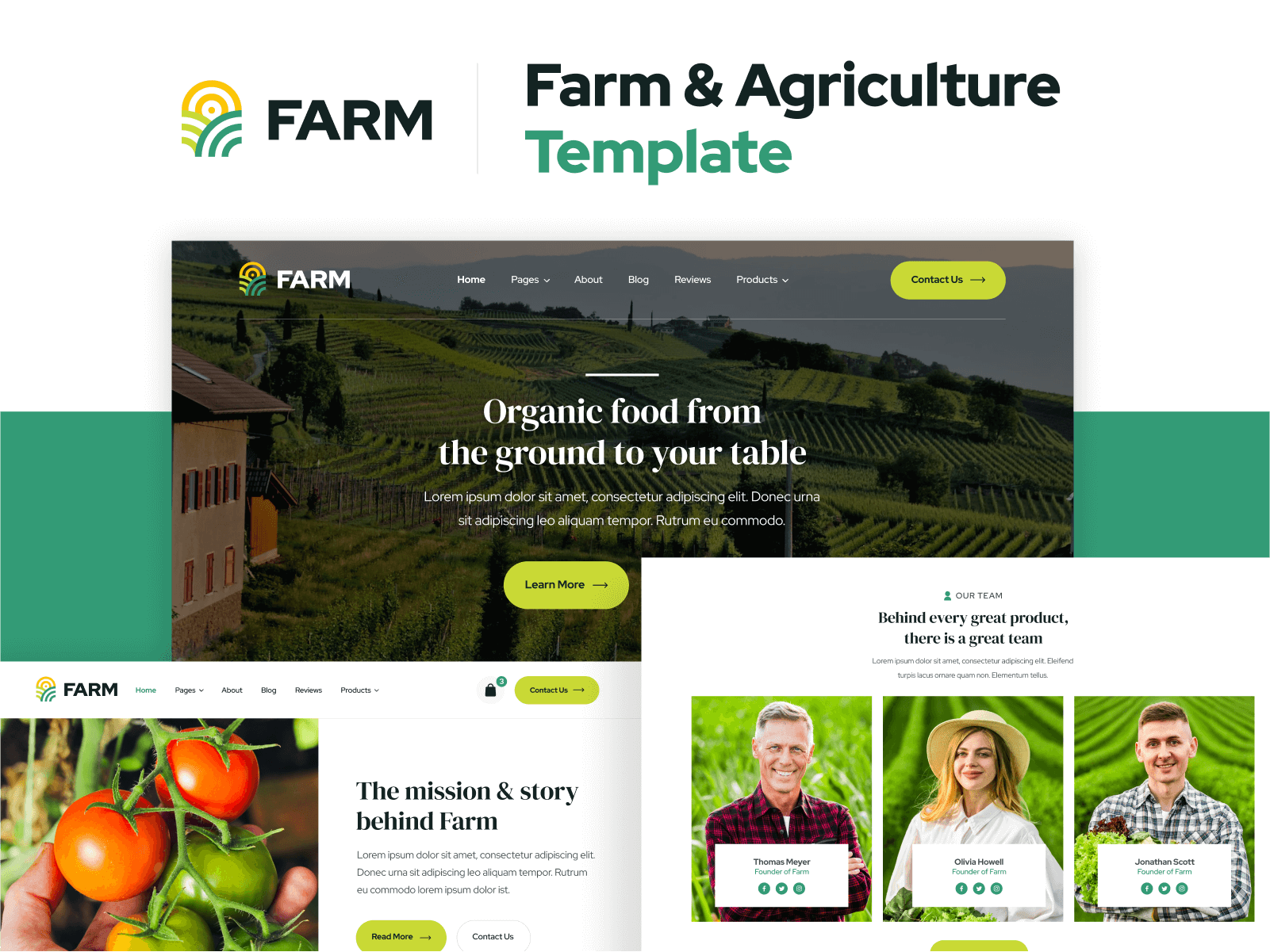 Farm Website Page Template for Webflow