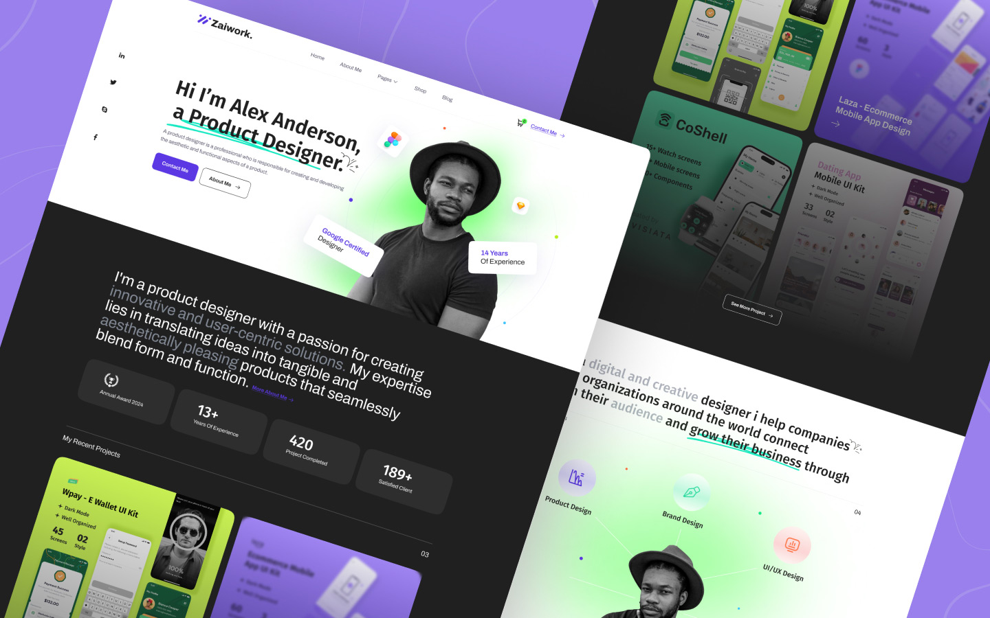 Zaiwork Website Page Template For Webflow