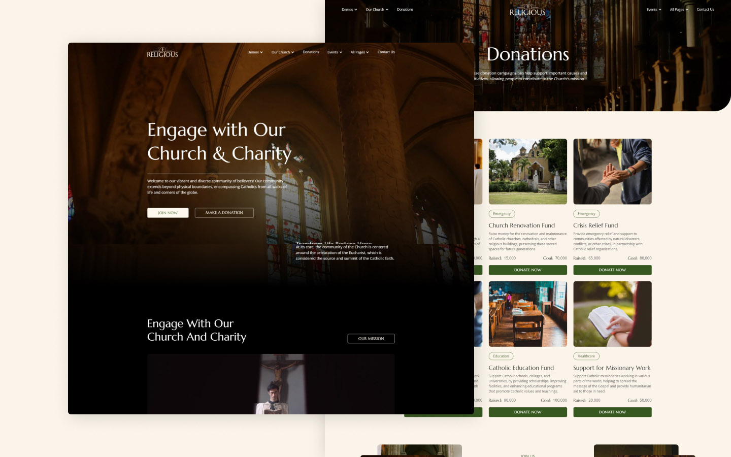 Religious 128 Website Page Template for Webflow