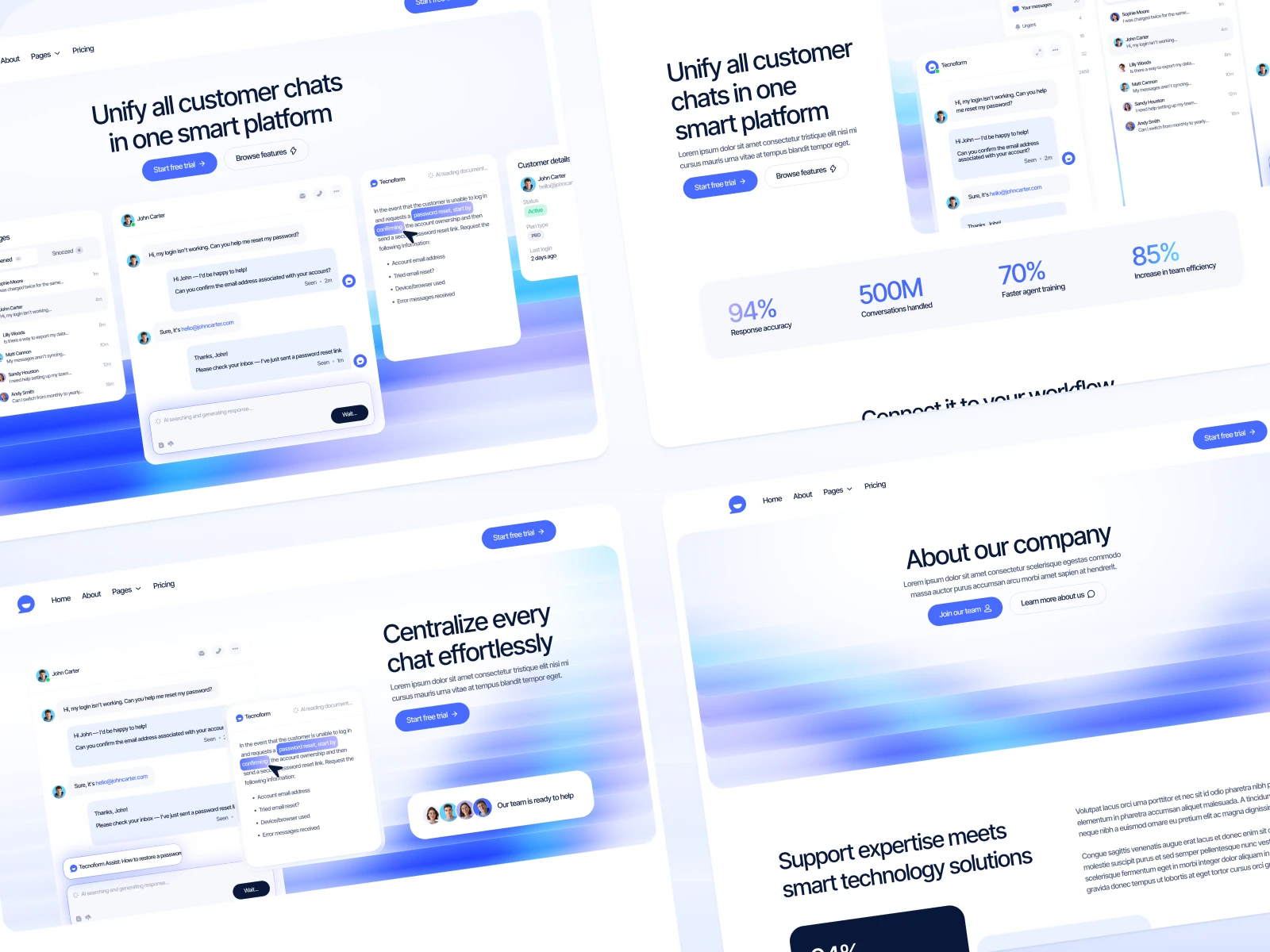 AI Support Platform Webflow Theme