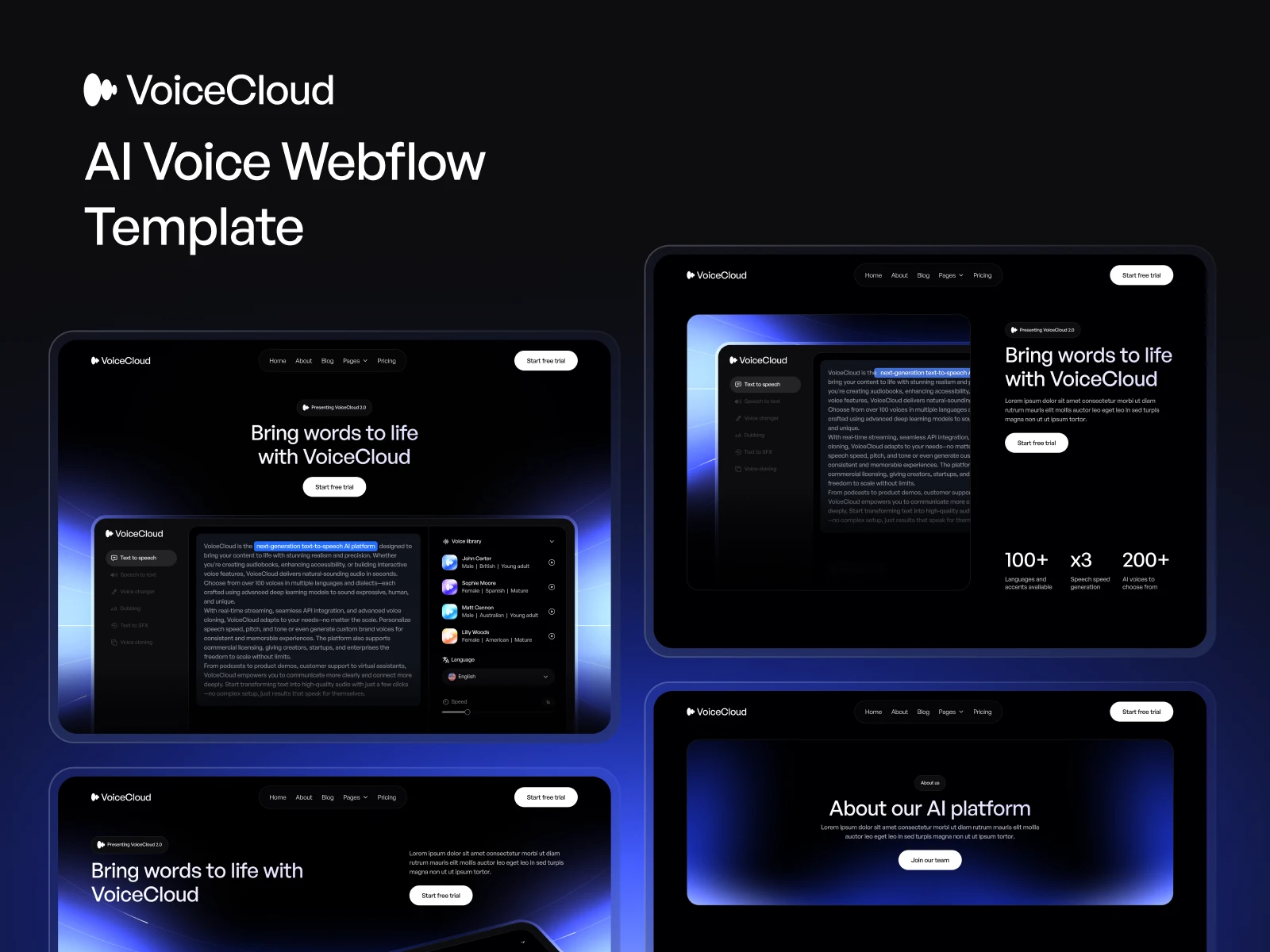 AI Voice Webflow Template