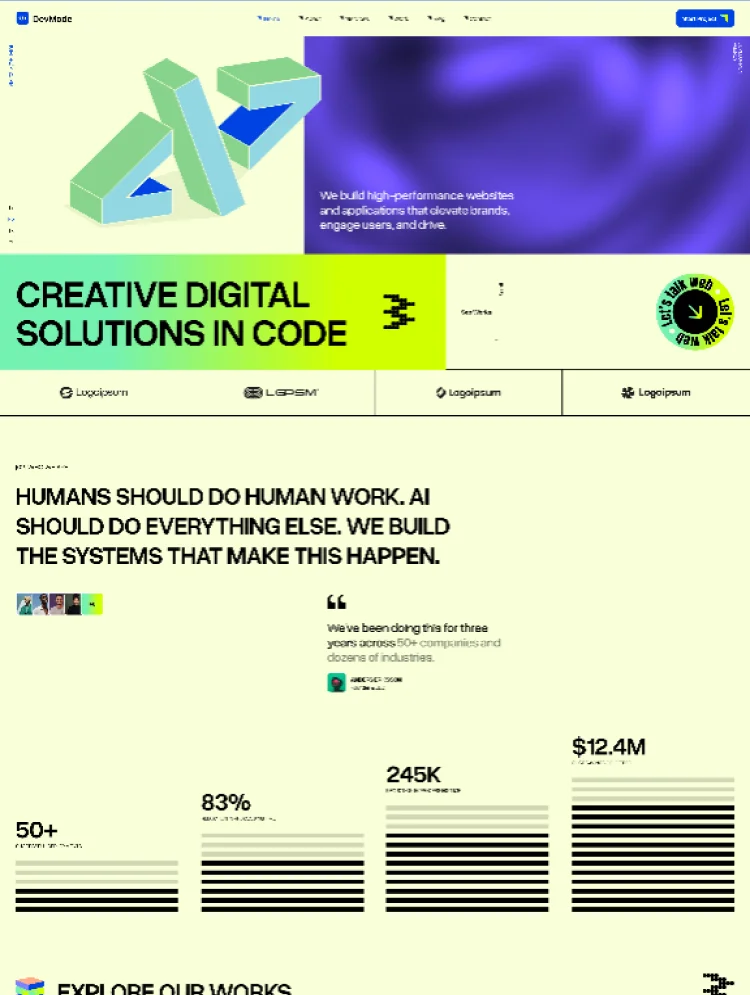 Devmode by Flowxrid - Portfolio, Agency design asset by webflow