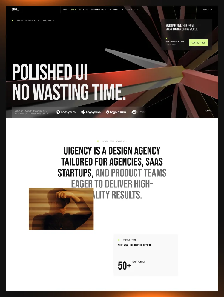 Qural by Flownix - Portfolio, Agency design asset by webflow
