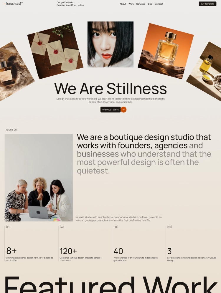 Stillness by Guilty as Foxx - Portfolio, Agency design asset by webflow