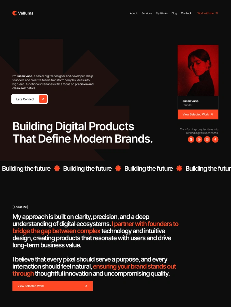 Vellums by Kedd - Portfolio, Agency design asset by webflow