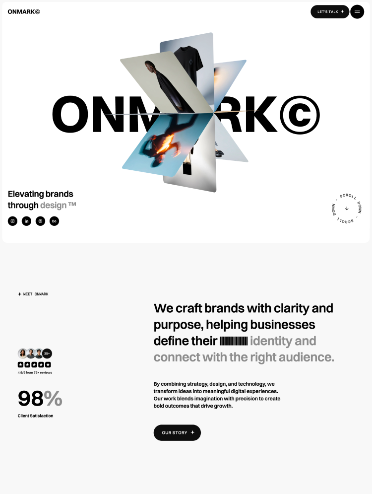 Onmark by Templout - Portfolio, Agency design asset by webflow