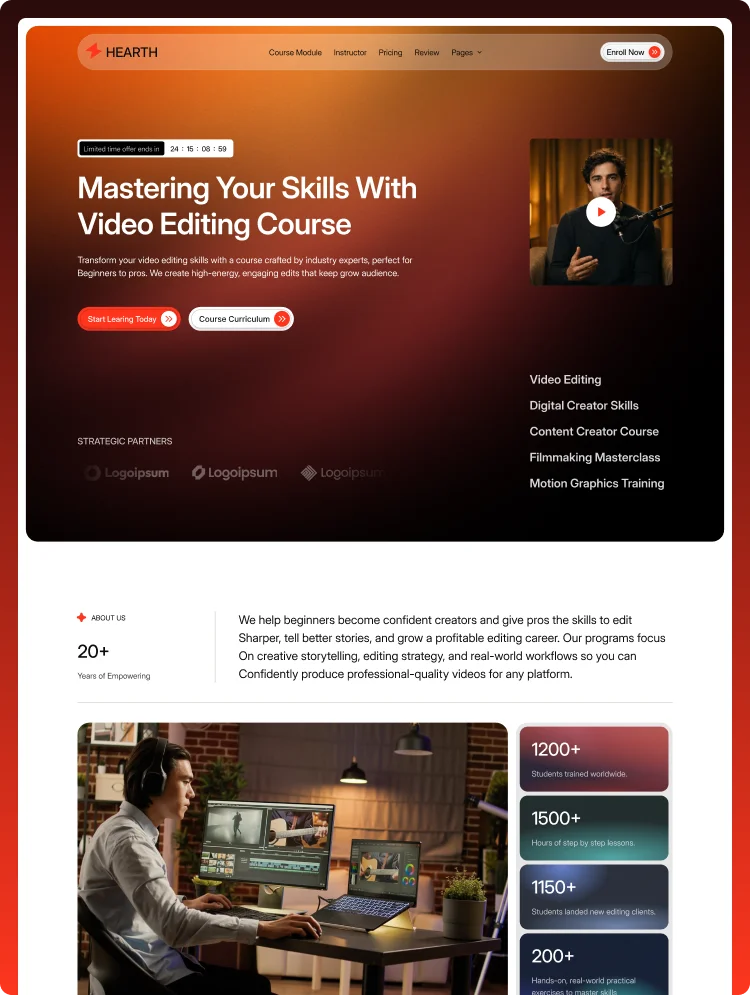 Hearth by Oryne Studio - Portfolio, Agency design asset by webflow