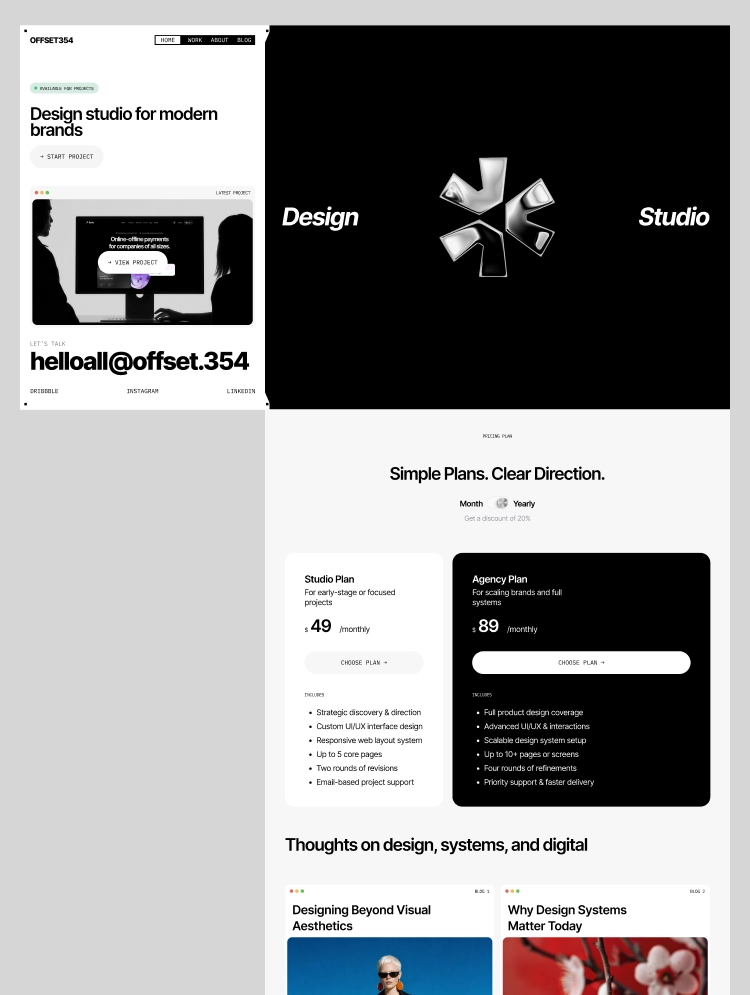 Offset354 by Onixtheme - Portfolio, Agency design asset by webflow