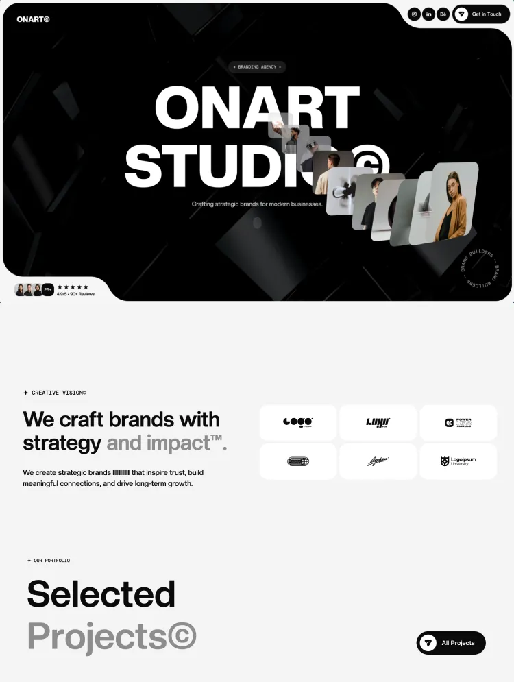 Onart by Templout - Portfolio, Agency design asset by webflow