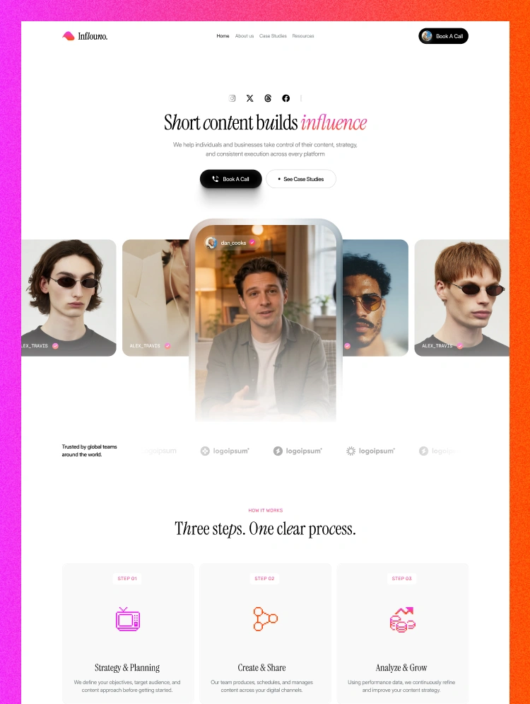 Inflouno by Waida Studio - Portfolio, Agency design asset by webflow