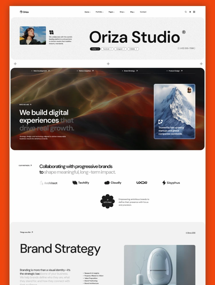 Oriza by Doxlab - Portfolio, Agency design asset by webflow