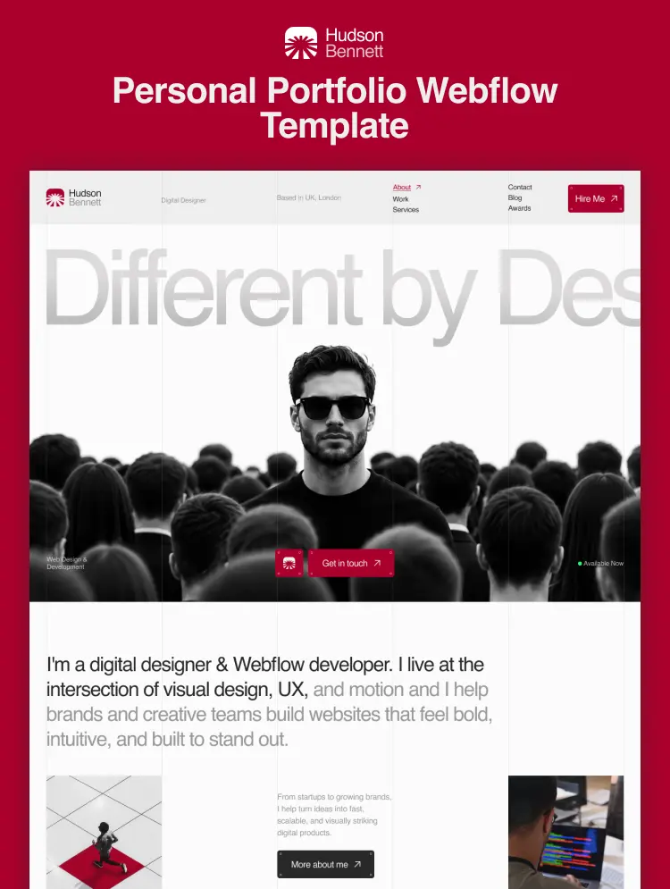 Hudson Bennett by Doxlab - Portfolio, Agency design asset by webflow