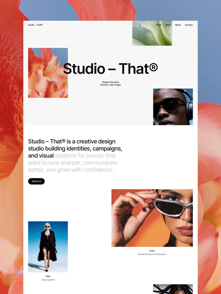 Studio That by Outer Studio - Portfolio, Agency design asset by webflow